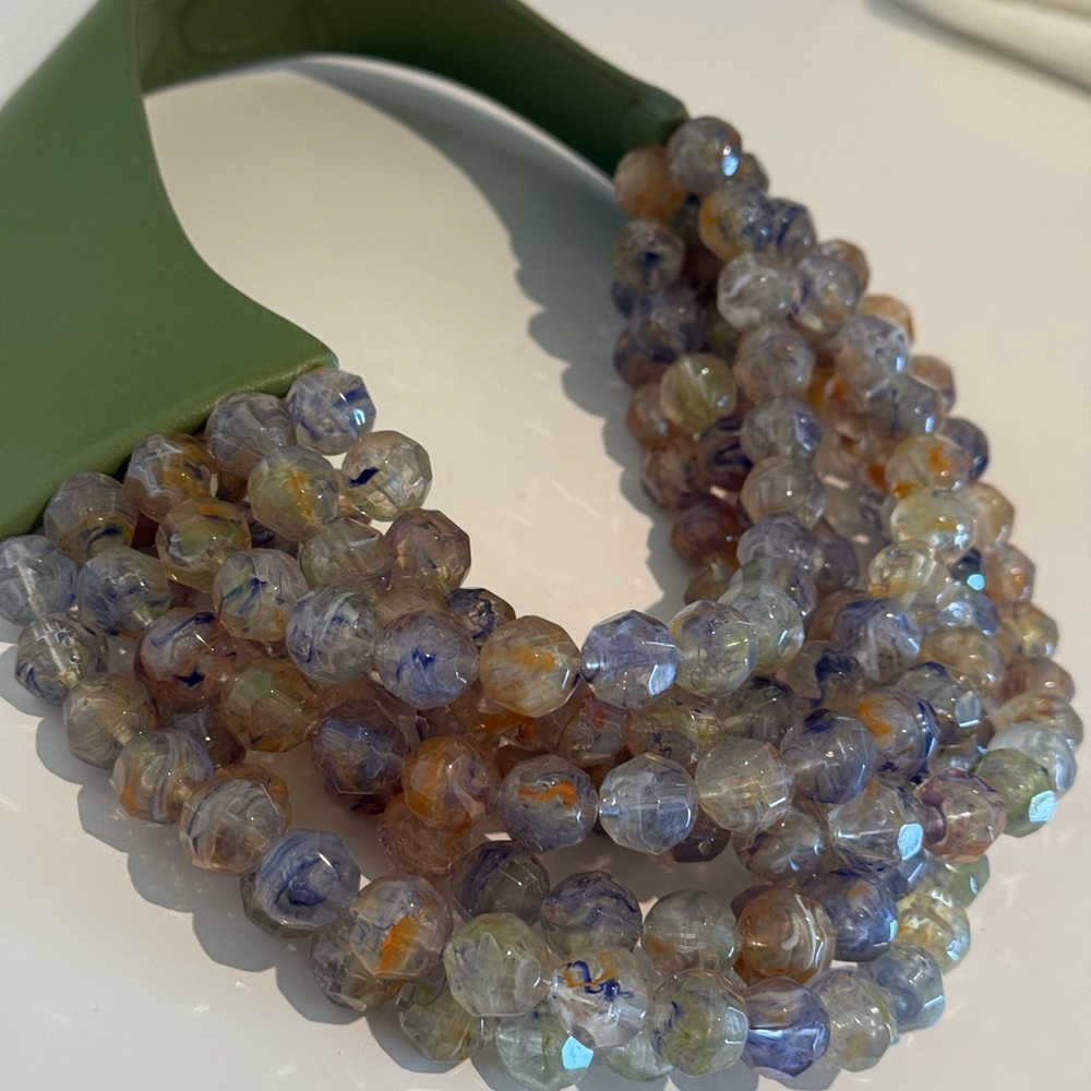 Fairchild Baldwin Blue and Orange Beaded Necklace